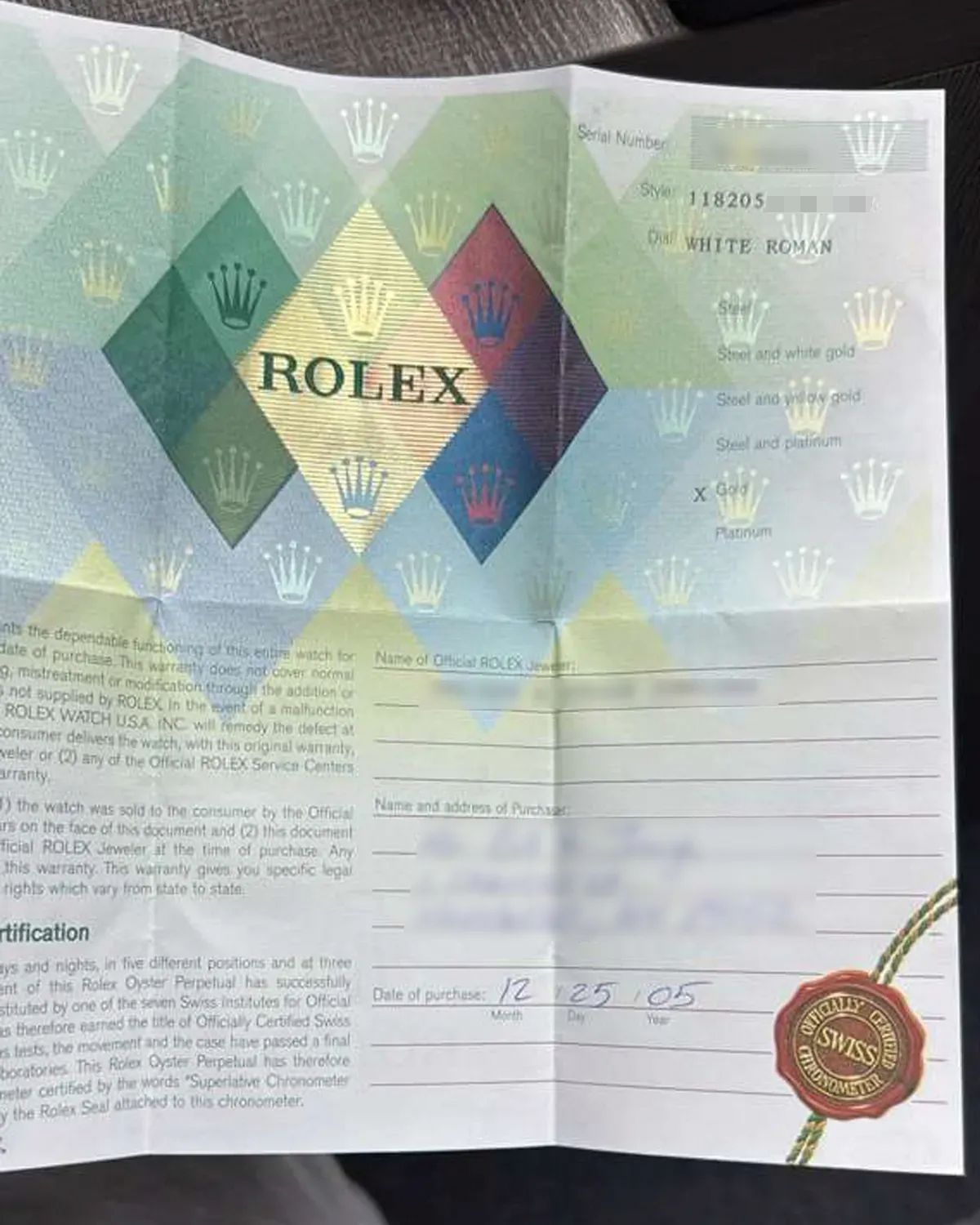 Rolex 118205