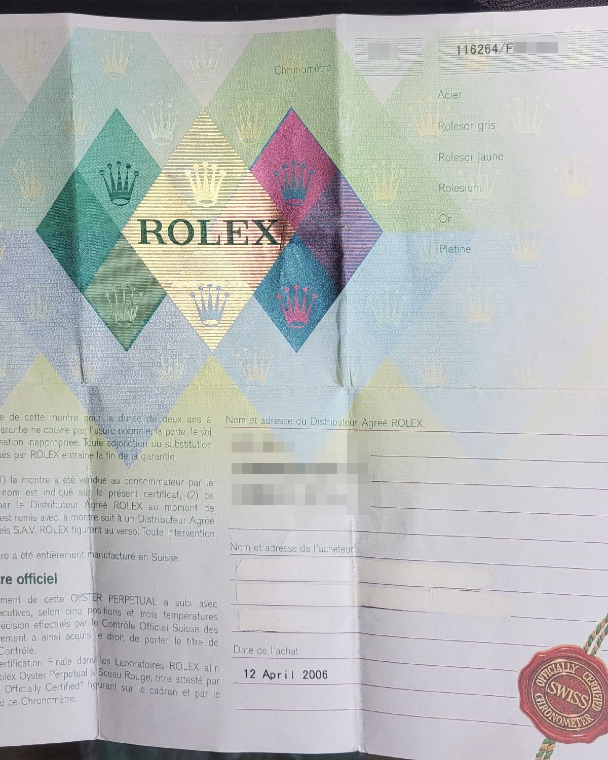 Rolex 116264