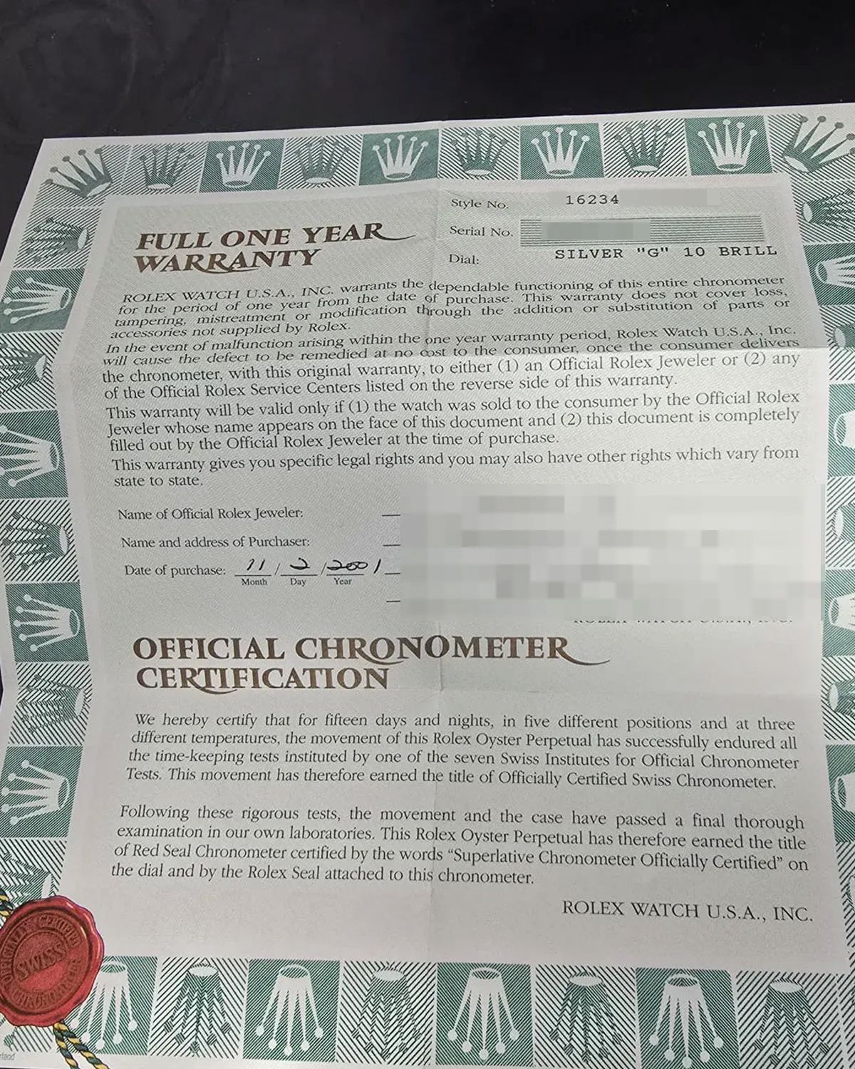 Rolex 16234