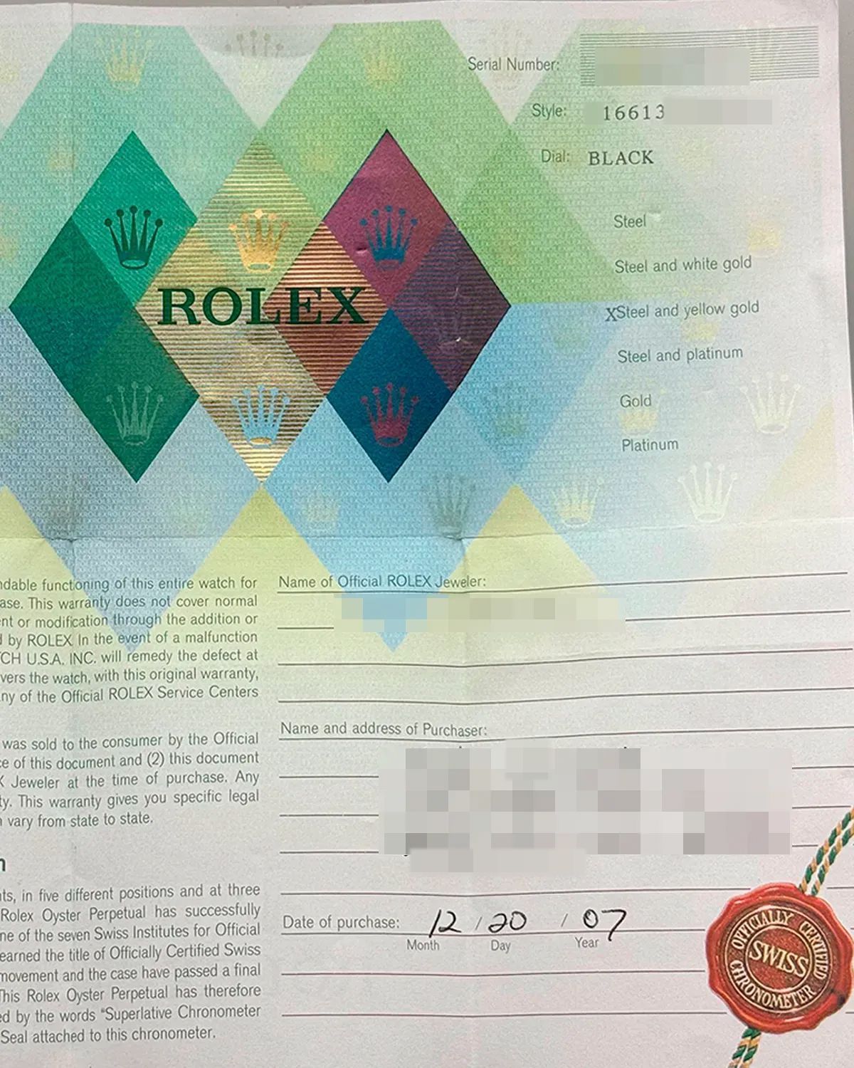 Rolex 16613