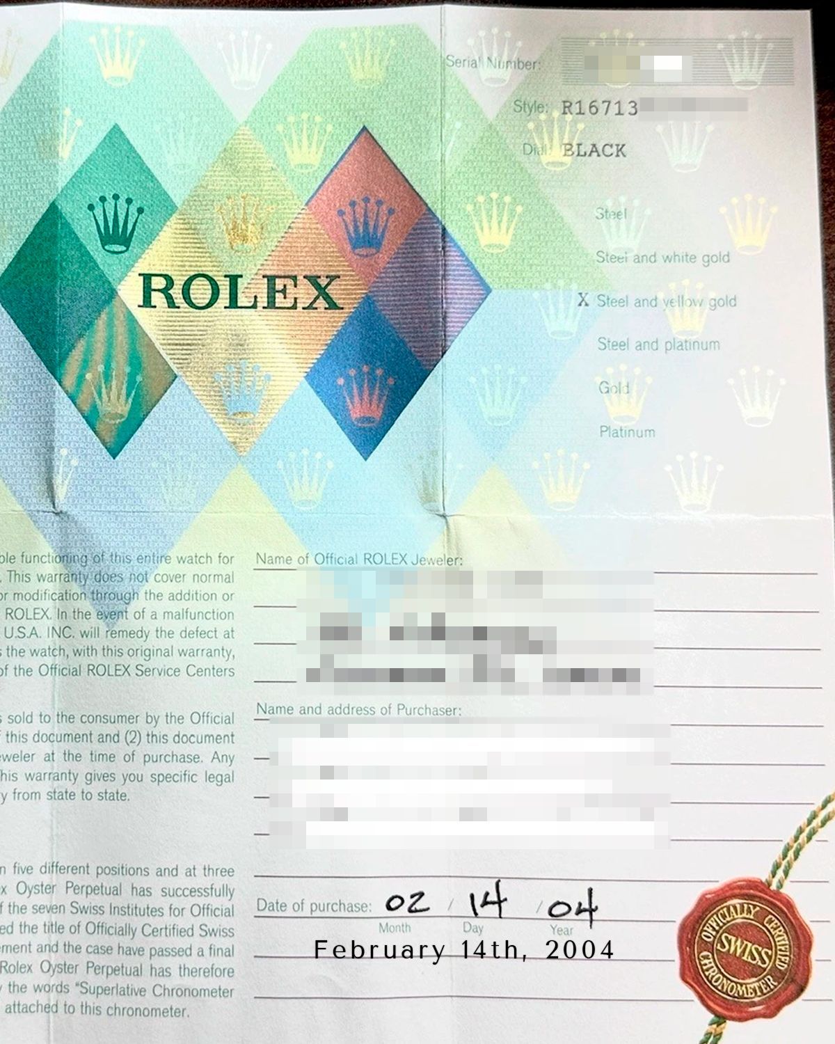 Rolex 16713